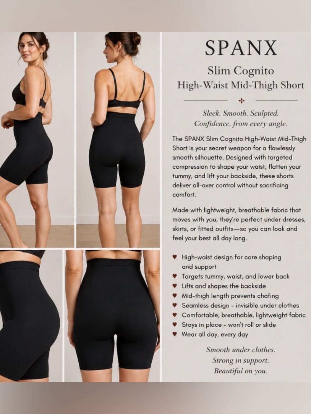 SPANX Slim Cognito High-Waist Sculpting Shorts